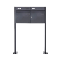 Basic | 2er Standbriefkasten Design BASIC 380 W ST-T mit Klingelkasten - RAL 7016 anthrazitgrau 100mm Tiefe | Mailboxes | Briefkasten Manufaktur