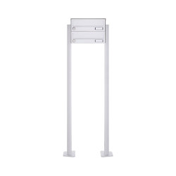 Basic | 2er Standbriefkasten Design BASIC 385P-9016 ST-T - RAL 9016 verkehrsweiß | Mailboxes | Briefkasten Manufaktur