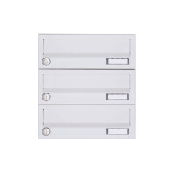 Basic | 3er Aufputz Briefkastenanlage Design BASIC 385A-9016 AP - RAL 9016 verkehrsweiß | Mailboxes | Briefkasten Manufaktur