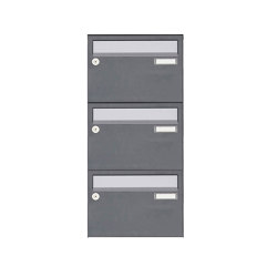 Basic | 3er Aufputz Briefkastenanlage Design BASIC Plus 385 XA 220 - Edelstahl - RAL nach Wahl | Mailboxes | Briefkasten Manufaktur