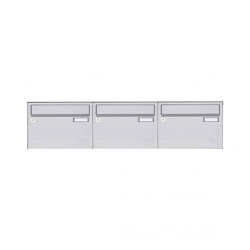 Basic | 3er Edelstahl Aufputz Briefkastenanlage Design BASIC 385 A 220 Waagerecht - Edelstahl V2A | Mailboxes | Briefkasten Manufaktur