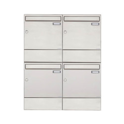 Basic | 4er 2x2 Edelstahl Aufputz Briefkasten BASIC 382A AP mit Zeitungsfach | Mailboxes | Briefkasten Manufaktur