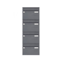 Basic | 4er Edelstahl Aufputz Briefkastenanlage Design BASIC Plus 385 XA 220 - RAL nach Wahl | Mailboxes | Briefkasten Manufaktur