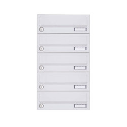 Basic | 5er Aufputz Briefkastenanlage Design BASIC 385A-9016 AP - RAL 9016 verkehrsweiß | Mailboxes | Briefkasten Manufaktur