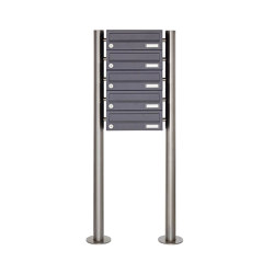 Basic | 5er Edelstahl Standbriefkasten Design BASIC Plus 385 X ST R - RAL nach Wahl | Mailboxes | Briefkasten Manufaktur