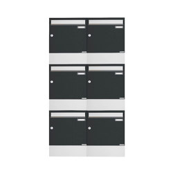Basic | 6er 3x2 Aufputz Briefkasten BASIC 382A AP mit Zeitungsfach - Edelstahl-RAL 7016 anthrazitgrau | Mailboxes | Briefkasten Manufaktur