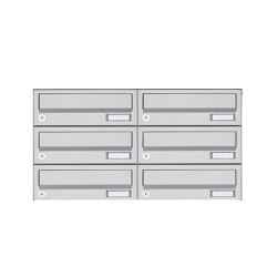 Basic | 6er 3x2 Aufputz Briefkastenanlage Design BASIC 385A AP - Edelstahl V2A, geschliffen | Mailboxes | Briefkasten Manufaktur