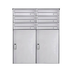 Basic | 6er 3x2 Edelstahl Aufputz Paketbriefkasten BASIC 863 AP mit Paketfach 550x370 | Mailboxes | Briefkasten Manufaktur