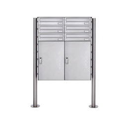 Basic | 6er 3x2 Edelstahl Paketbriefkasten freistehend BASIC 863 ST-R mit Paketfach 550x370 | Mailboxes | Briefkasten Manufaktur