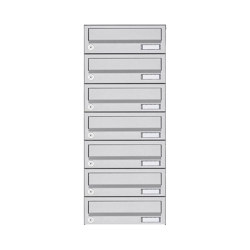 Basic | 7er Aufputz Briefkastenanlage Design BASIC 385A AP - Edelstahl V2A, geschliffen | Mailboxes | Briefkasten Manufaktur