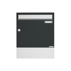 Basic | Aufputz Briefkasten Design BASIC 382A AP mit Zeitungsfach VA - Edelstahl-RAL 7016 anthrazitgrau | Mailboxes | Briefkasten Manufaktur