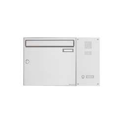 Basic | Edelstahl Aufputz Briefkasten BASIC Plus 592 AP mit Klingelkasten seitlich Rechts 100mm Tiefe | Mailboxes | Briefkasten Manufaktur