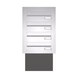 Basic | Mauerdurchwurf Briefkasten BASIC 622 - Edelstahl V2A geschliffen - 4 Parteien | Mailboxes | Briefkasten Manufaktur