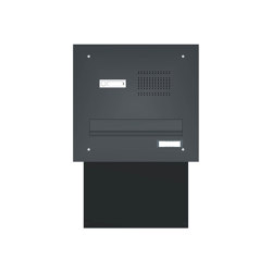 Basic | Mauerdurchwurf Briefkastenanlage BASIC 623 pulverbeschichtet - Klingel- Sprechstelle - 1 Partei RAL 7016 anthrazitgrau feinstruktur matt | Mailboxes | Briefkasten Manufaktur