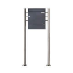 Basic | Standbriefkasten Design BASIC 381 ST-R mit Zeitungsfach - RAL 7016 anthrazitgrau | Mailboxes | Briefkasten Manufaktur