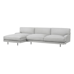 Flaneur Sofa - 2 Seater with Chaiselongue - pre-assembled | with armrests | GUBI