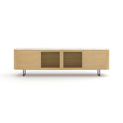 Adara TV Cabinet with plain and grooved doors | Multimedia Sideboards | Momocca