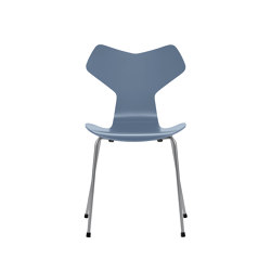 Grand Prix™ | Chair | 3130 | Dusk blue lacquered | Silver grey base | Chaises | Fritz Hansen