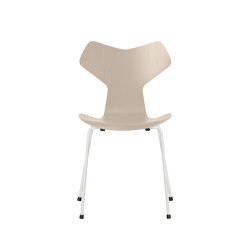 Grand Prix™ | Chair | 3130 | Light beige coloured ash | White base | Chaises | Fritz Hansen