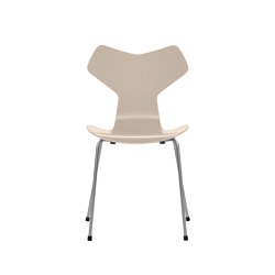 Grand Prix™ | Chair | 3130 | Light beige lacquered | Silver grey base | Sedie | Fritz Hansen
