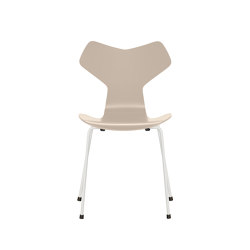 Grand Prix™ | Chair | 3130 | Light beige lacquered | White base | Stühle | Fritz Hansen