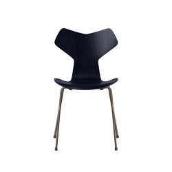 Grand Prix™ | Chair | 3130 | Midnight blue coloured ash | Brown bronze base | Stühle | Fritz Hansen