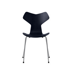 Grand Prix™ | Chair | 3130 | Midnight blue coloured ash | Silver grey base | Chairs | Fritz Hansen