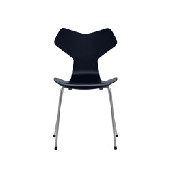 Grand Prix™ | Chair | 3130 | Midnight blue lacquered | Silver grey base | Chaises | Fritz Hansen