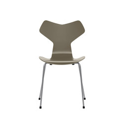 Grand Prix™ | Chair | 3130 | Olive green lacquered | Silver grey base | Chaises | Fritz Hansen