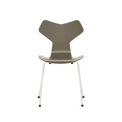 Grand Prix™ | Chair | 3130 | Olive green lacquered | White base | Chaises | Fritz Hansen
