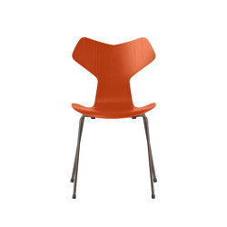Grand Prix™ | Chair | 3130 | Paradise orange coloured ash | Brown bronze base | Sillas | Fritz Hansen