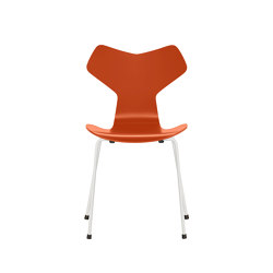 Grand Prix™ | Chair | 3130 | Paradise orange lacquered | White base | Sillas | Fritz Hansen
