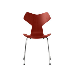 Grand Prix™ | Chair | 3130 | Venetian red coloured ash | Chrome base | Sedie | Fritz Hansen