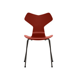 Grand Prix™ | Chair | 3130 | Venetian red lacquered | Black base | Chaises | Fritz Hansen
