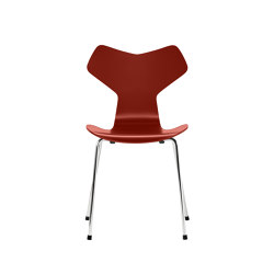 Grand Prix™ | Chair | 3130 | Venetian red lacquered | Chrome base | Stühle | Fritz Hansen