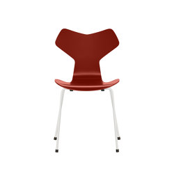 Grand Prix™ | Chair | 3130 | Venetian red lacquered | White base | Chairs | Fritz Hansen