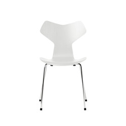 Grand Prix™ | Chair | 3130 | White coloured ash | Chrome base | Chaises | Fritz Hansen