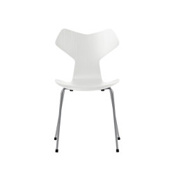 Grand Prix™ | Chair | 3130 | White coloured ash | Silver grey base | Sedie | Fritz Hansen