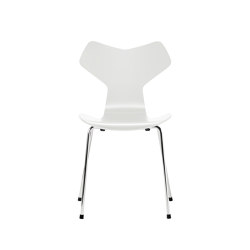 Grand Prix™ | Chair | 3130 | White lacquered | Chrome base | Sedie | Fritz Hansen