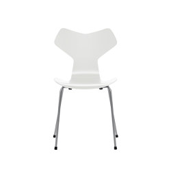 Grand Prix™ | Chair | 3130 | White lacquered | Silver grey base | Chairs | Fritz Hansen