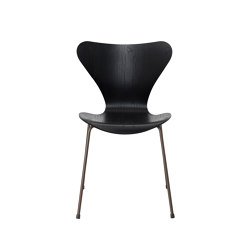 Series 7™ | Chair | 3107 | Black coloured ash | Brown bronze base | Sedie | Fritz Hansen