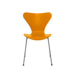 Series 7™ | Chair | 3107 | Burnt Yellow coloured ash | Silver grey base | Chairs | Fritz Hansen