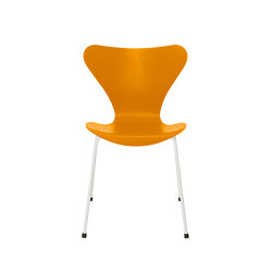 Series 7™ | Chair | 3107 | Burnt Yellow coloured ash | White base | Chaises | Fritz Hansen