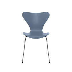 Series 7™ | Chair | 3107 | Dusk Blue coloured ash | Chrome base | Stühle | Fritz Hansen