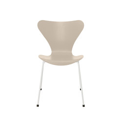 Series 7™ | Chair | 3107 | Light beige coloured ash | White base | Sedie | Fritz Hansen