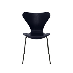 Series 7™ | Chair | 3107 | Midnight blue coloured ash | Black base | Chaises | Fritz Hansen