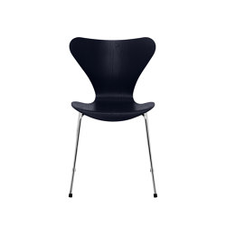 Series 7™ | Chair | 3107 | Midnight blue coloured ash | Chrome base | Sillas | Fritz Hansen