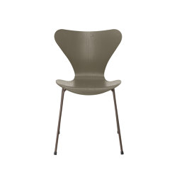 Series 7™ | Chair | 3107 | Olive Green coloured ash | Brown bronze base | Chaises | Fritz Hansen