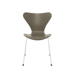 Series 7™ | Chair | 3107 | Olive Green coloured ash | White base | Chairs | Fritz Hansen