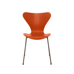 Series 7™ | Chair | 3107 | Paradise orange coloured ash | Brown bronze base | Sedie | Fritz Hansen